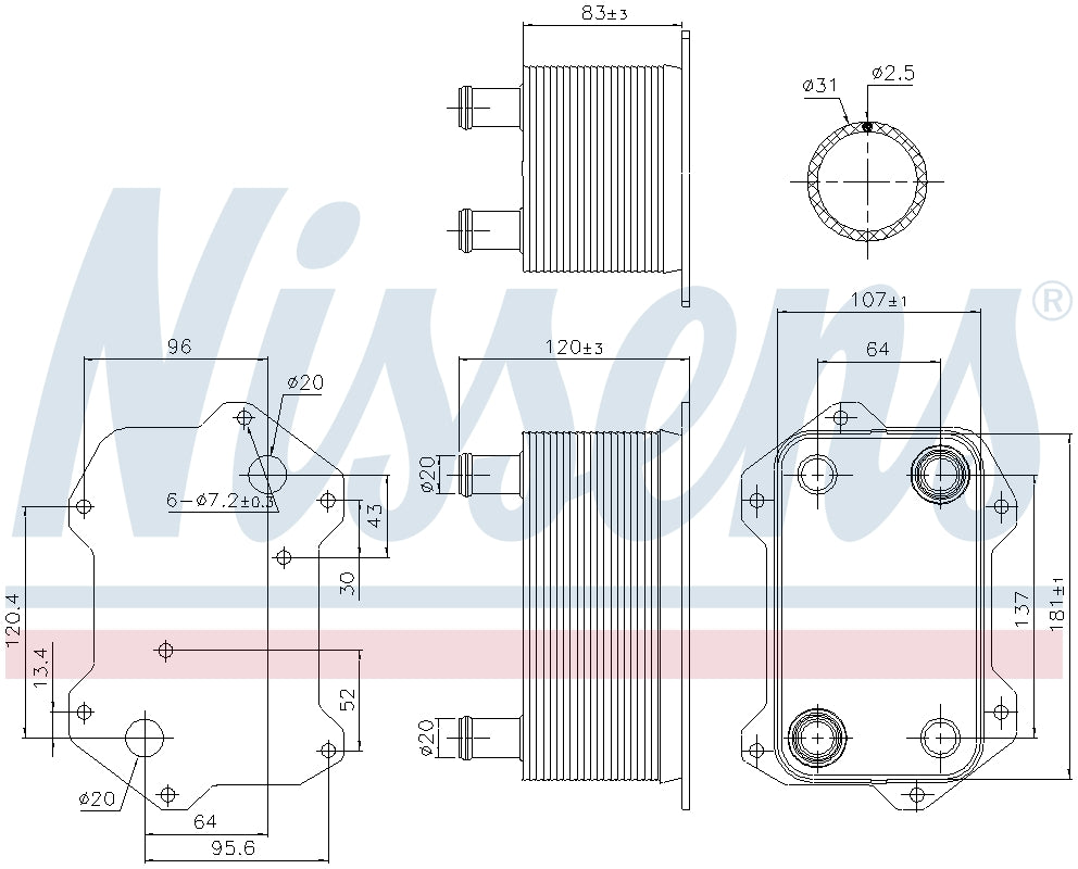 Nissens Engine Oil Cooler 91269 image 3