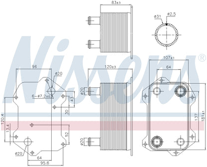 Nissens Engine Oil Cooler 91269 image 3