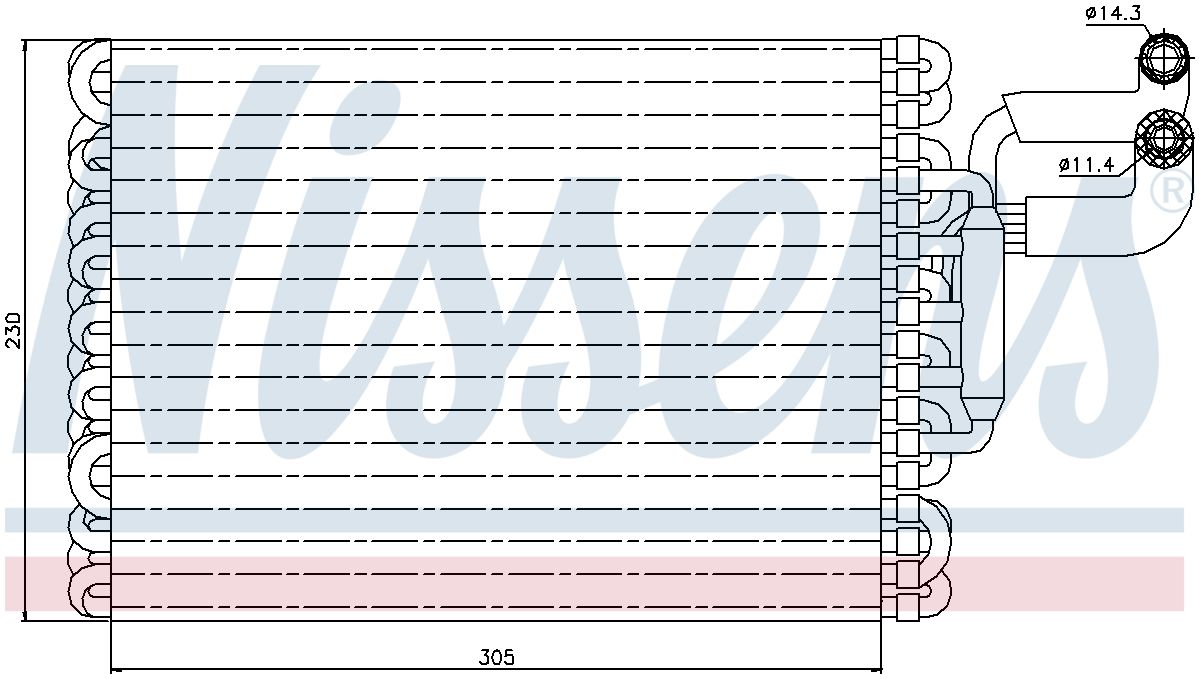 Nissens A/C Evaporator Core 92059