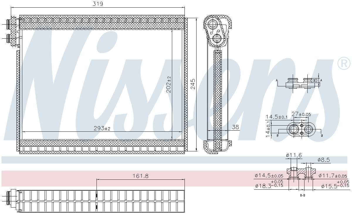 Nissens A/C Evaporator Core 92364