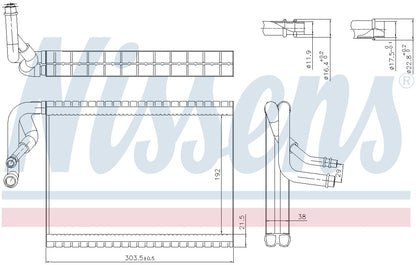 Nissens A/C Evaporator Core 92370