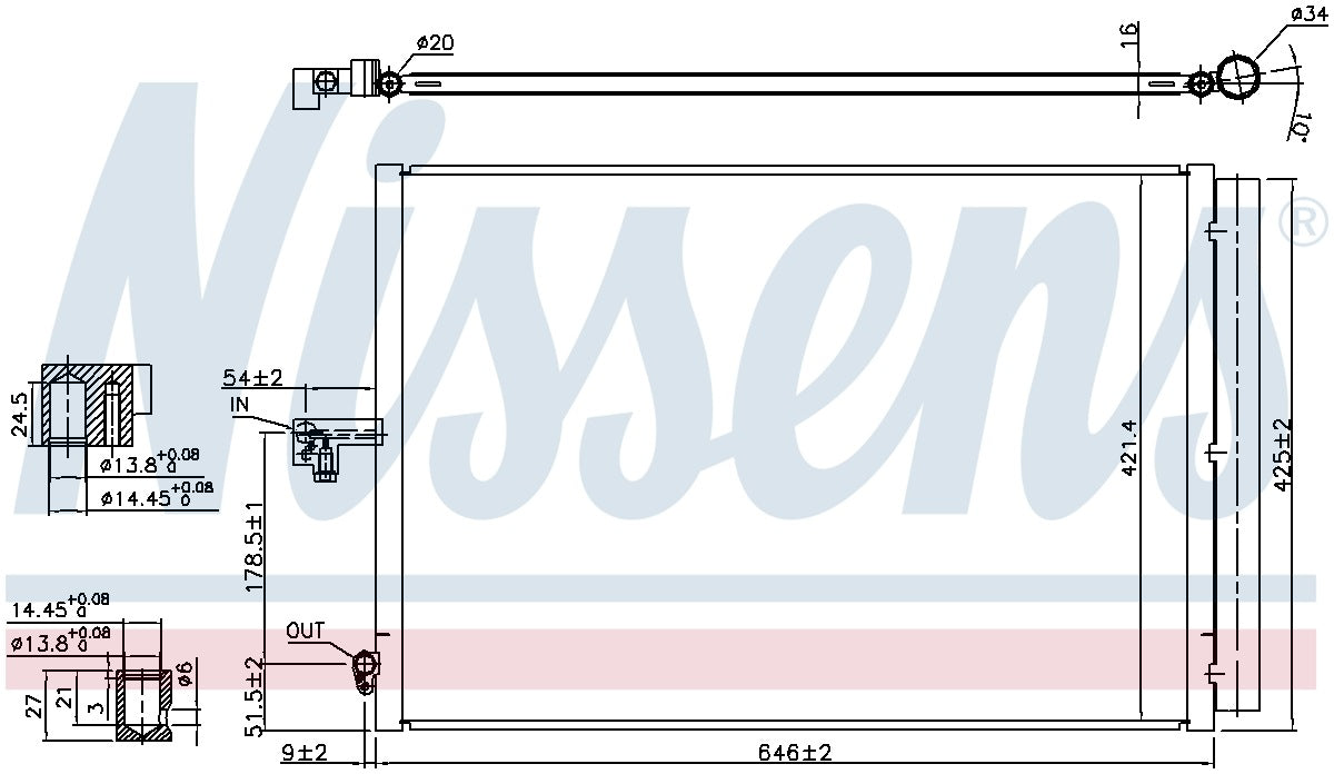 Nissens A/C Condenser and Receiver Drier Assembly 940412