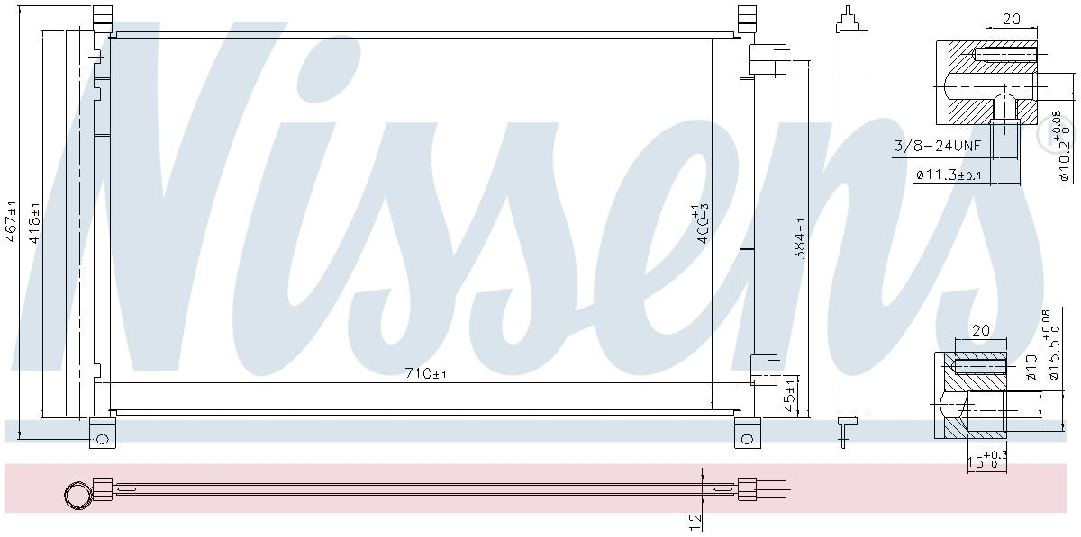 Nissens A/C Condenser and Receiver Drier Assembly 940548
