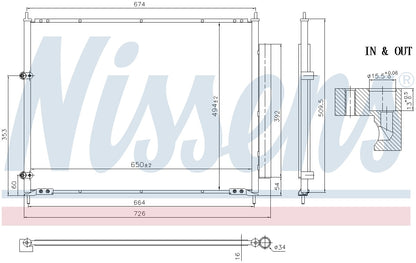 Nissens A/C Condenser and Receiver Drier Assembly 940843