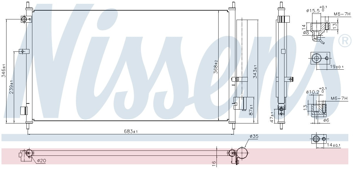 Nissens A/C Condenser and Receiver Drier Assembly 941233