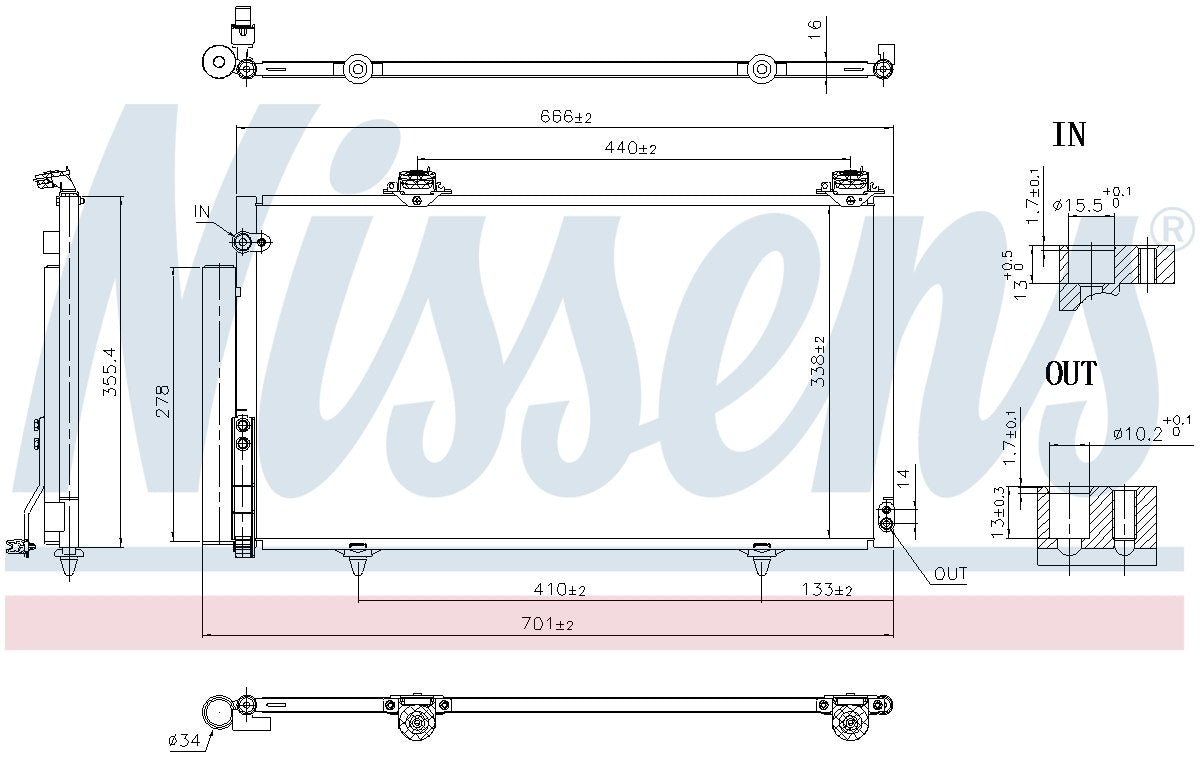 Nissens A/C Condenser and Receiver Drier Assembly 941252