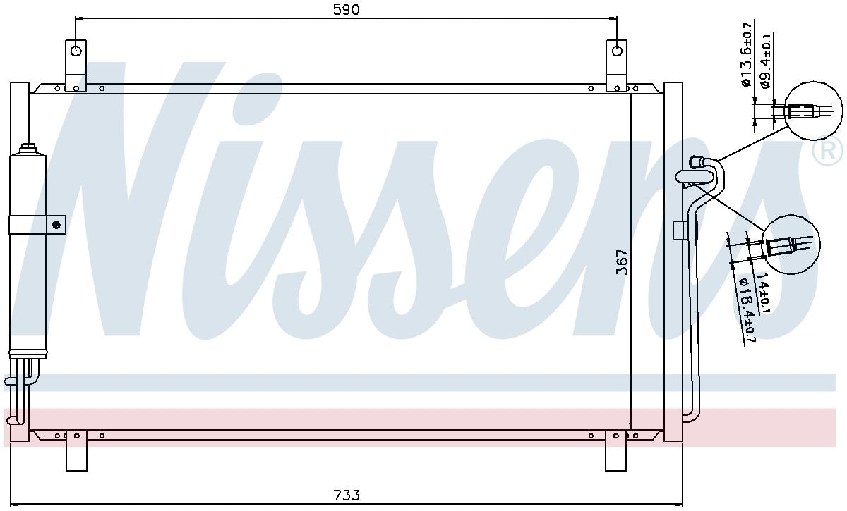 Nissens A/C Condenser and Receiver Drier Assembly 94935