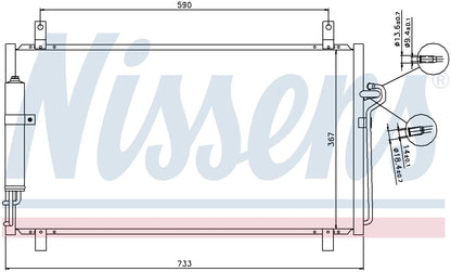 Nissens A/C Condenser and Receiver Drier Assembly 94935