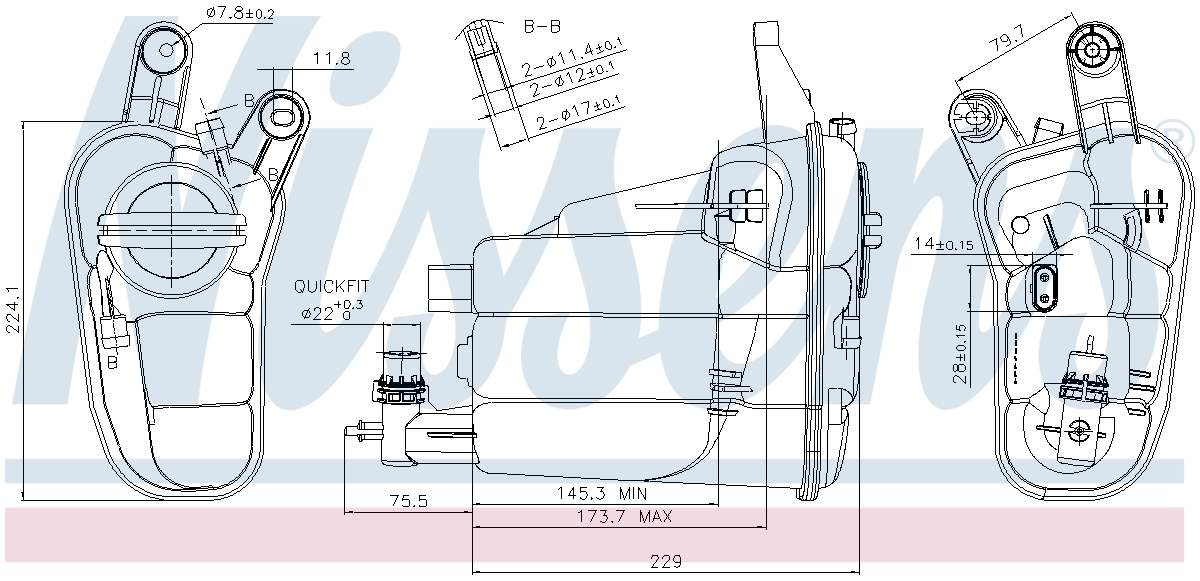 Nissens Engine Coolant Reservoir  top view frsport 996128