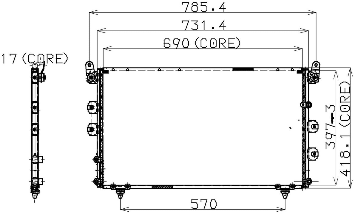 DENSO Auto Parts A/C Condenser 477-0503