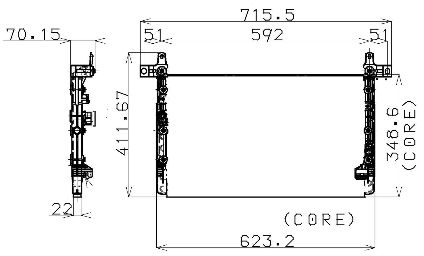 DENSO Auto Parts A/C Condenser 477-0504