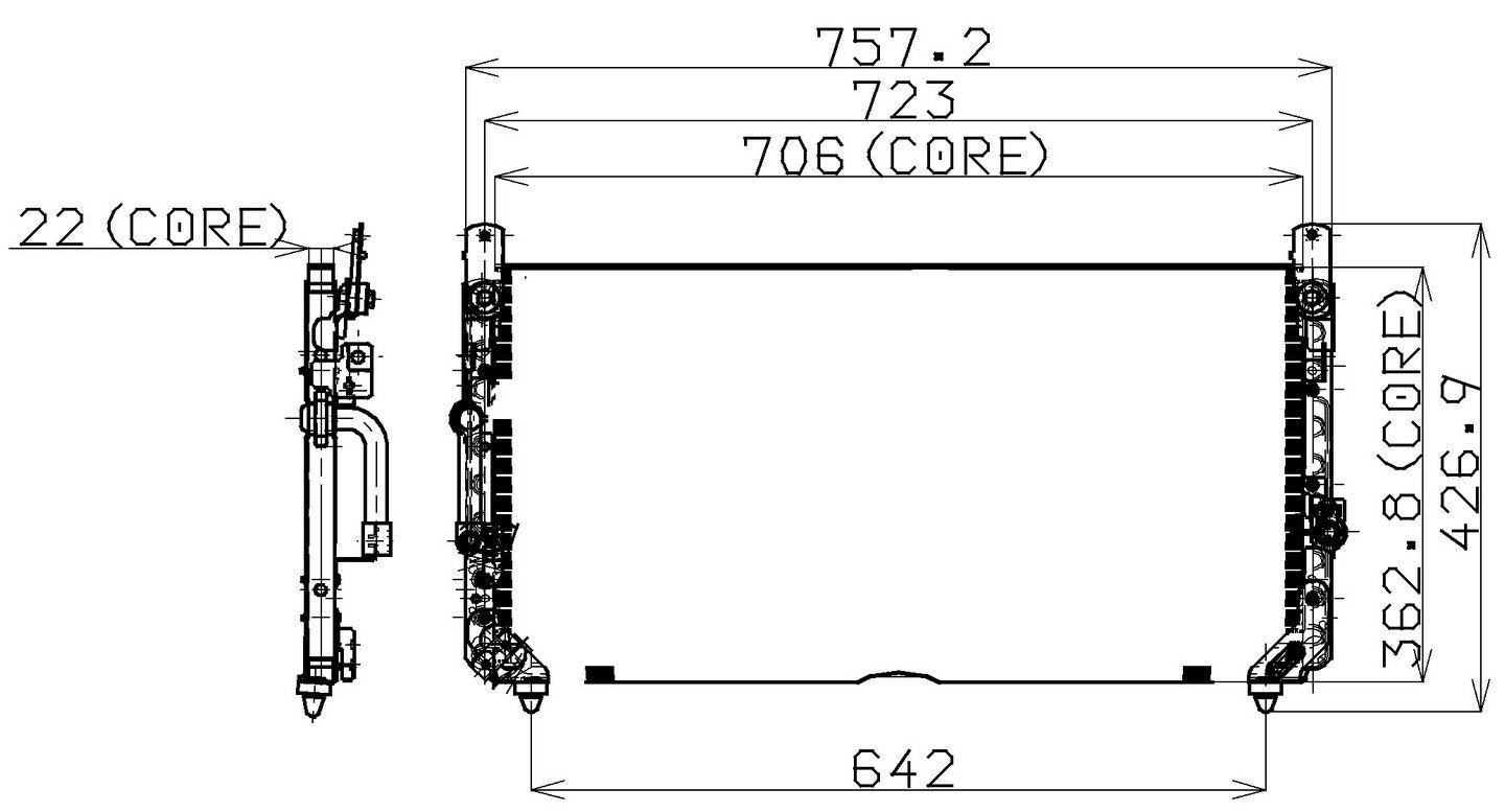DENSO Auto Parts A/C Condenser 477-0554