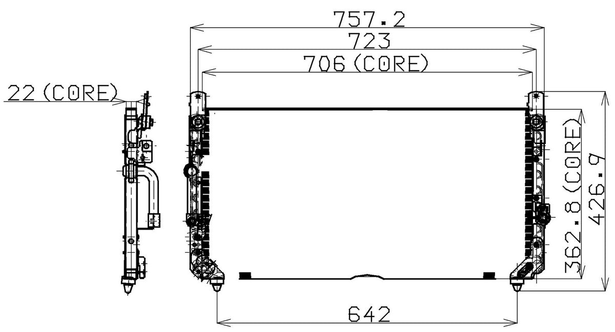 DENSO Auto Parts A/C Condenser 477-0554