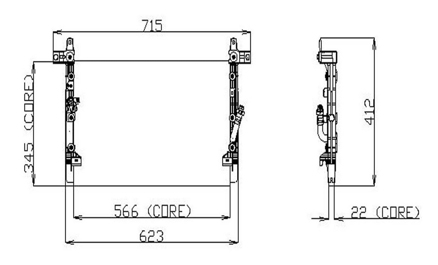 DENSO Auto Parts A/C Condenser 477-0565