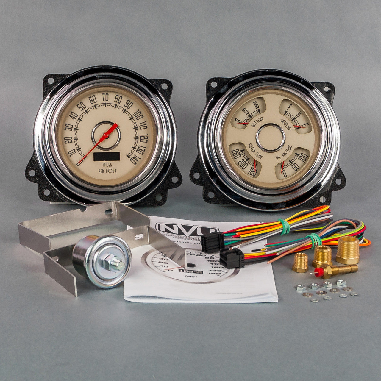 New Vintage USA Woodward 2 Gauge Kit Speed/Tach Quad Gauges Gauge Kits Analog Gauge Kits main image