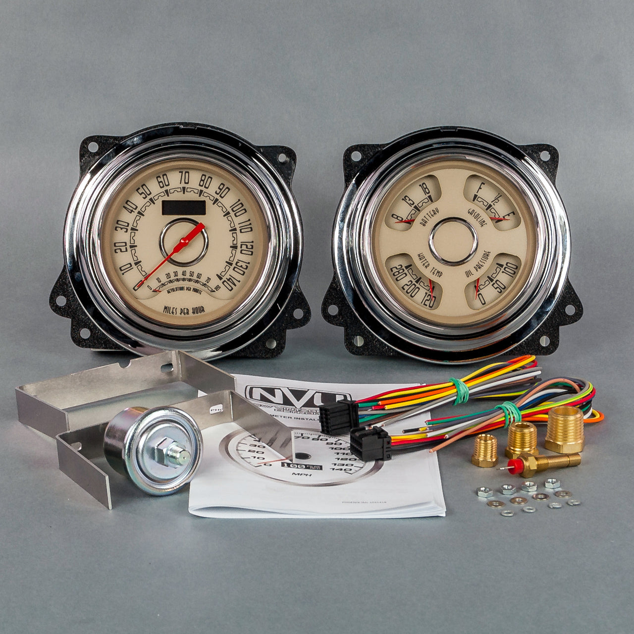 New Vintage USA Woodward 2 Gauge Set  Gauge Kits Analog Gauge Kits main image