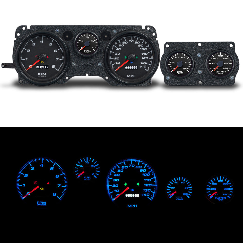 New Vintage USA Gauge Kit Firebird 70-81 Perf II Black Gauge Kits Analog Gauge Kits main image