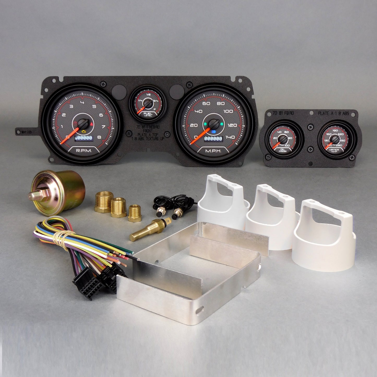 New Vintage USA Gauge Kit Firebird 70-81 CFR Red Gauge Kits Analog Gauge Kits main image