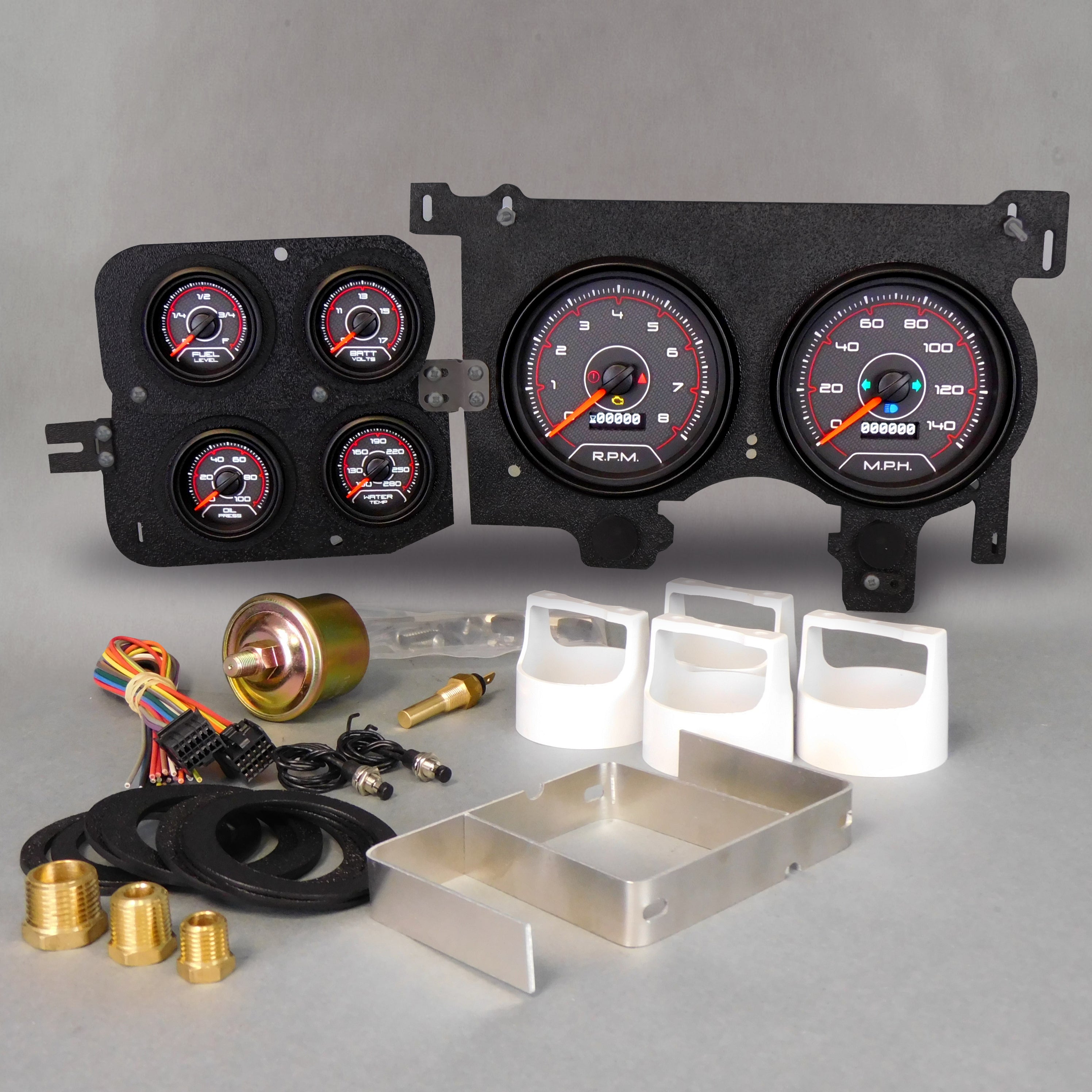 New Vintage USA Gauge Kit GM Truck 73-87 F/S CFR Red Gauge Kits Analog Gauge Kits main image