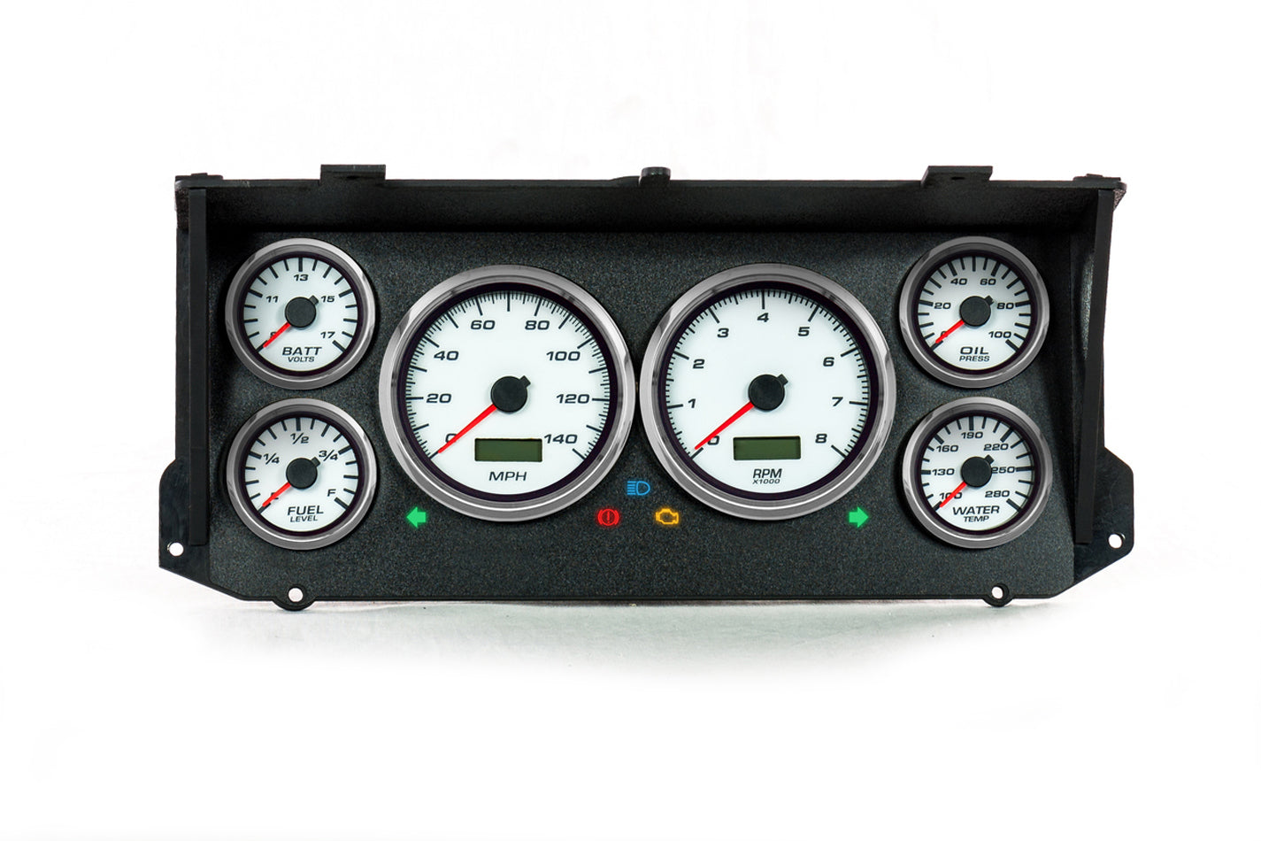 New Vintage USA 73-79 Ford Truck Perform ance Ii White Gauge Kits Analog Gauge Kits main image