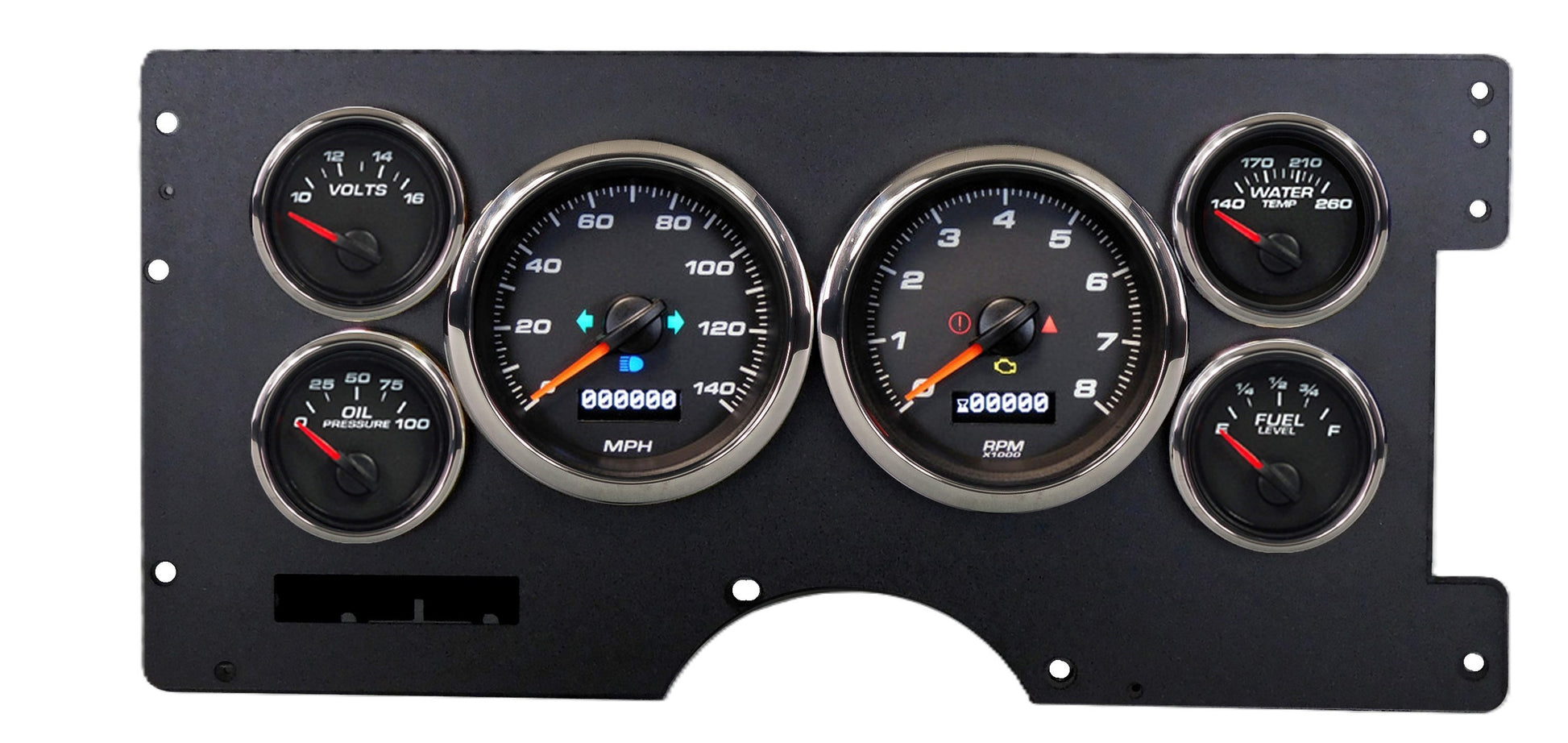NEW VINTAGE USA Gauge Kit GM Truck 88-94 Performance II Black Gauges and Accessories Gauge Kits main image