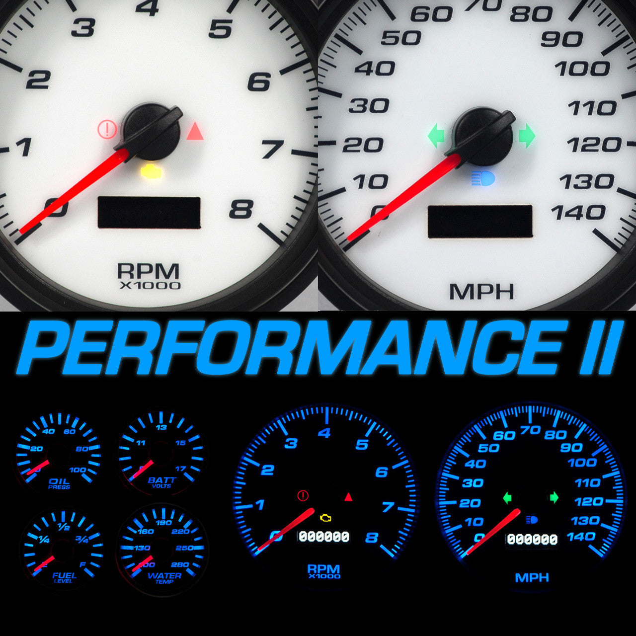 NEW VINTAGE USA Gauge Kit GM Truck 95-98 Performance II White Gauges and Accessories Gauge Kits main image