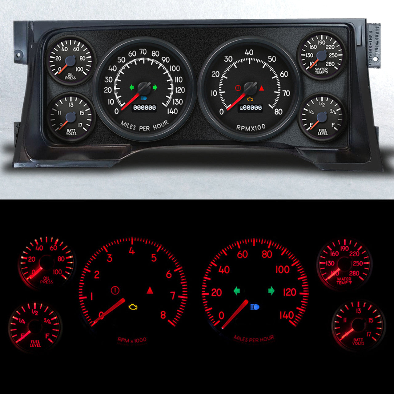 NEW VINTAGE USA Gauge Kit GM Truck 95-98 Aviator Gauges and Accessories Gauge Kits main image