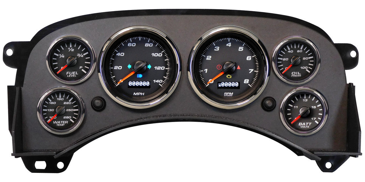 NEW VINTAGE USA Gauge Kit GM Truck 99-06 Performance II Black Gauges and Accessories Gauge Kits main image