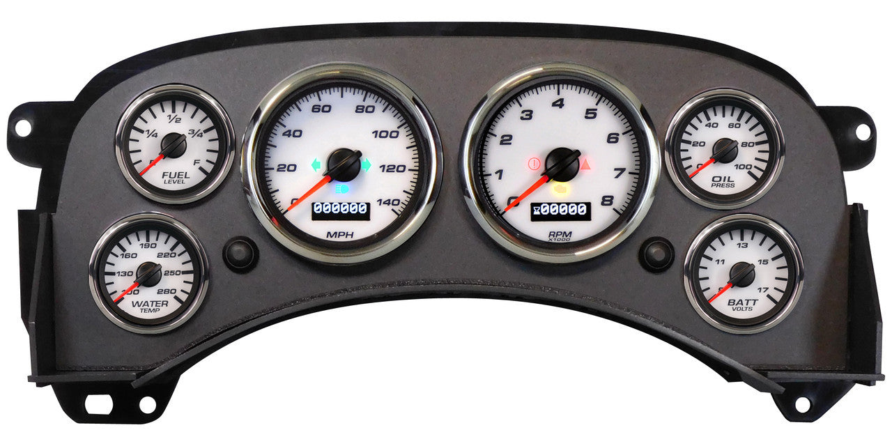 NEW VINTAGE USA Gauge Kit GM Truck 99-06 Performance II White Gauges and Accessories Gauge Kits main image