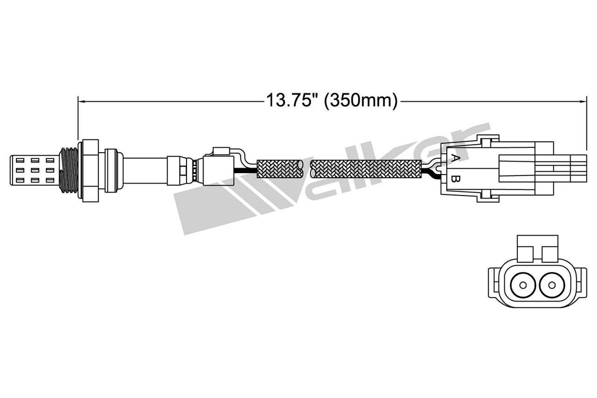 Walker Products Walker Products 250-22001 Oxygen Sensor 2-W Direct Fit 250-22001