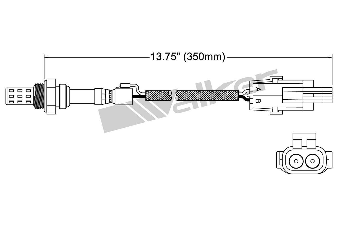 Walker Products Walker Products 250-22001 Oxygen Sensor 2-W Direct Fit 250-22001