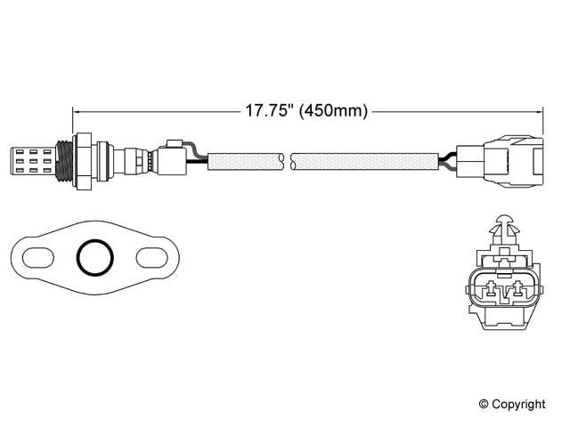 Walker Products Walker Products 250-22055 Oxygen Sensor 2-W Direct Fit W/Flange 250-22055