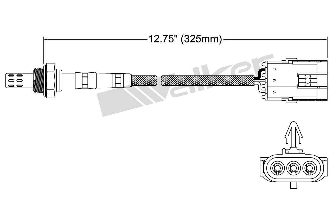 Walker Products Walker Products 250-23003 Oxygen Sensor 3-W Direct Fit 250-23003
