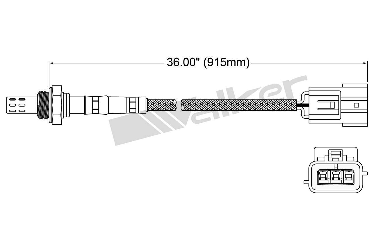 Walker Products Walker Products 250-23122 Oxygen Sensor 3-W Direct Fit 250-23122