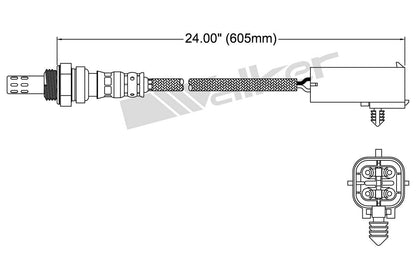 Walker Products Walker Products 250-24003 Oxygen Sensor 4-W Direct Fit 250-24003