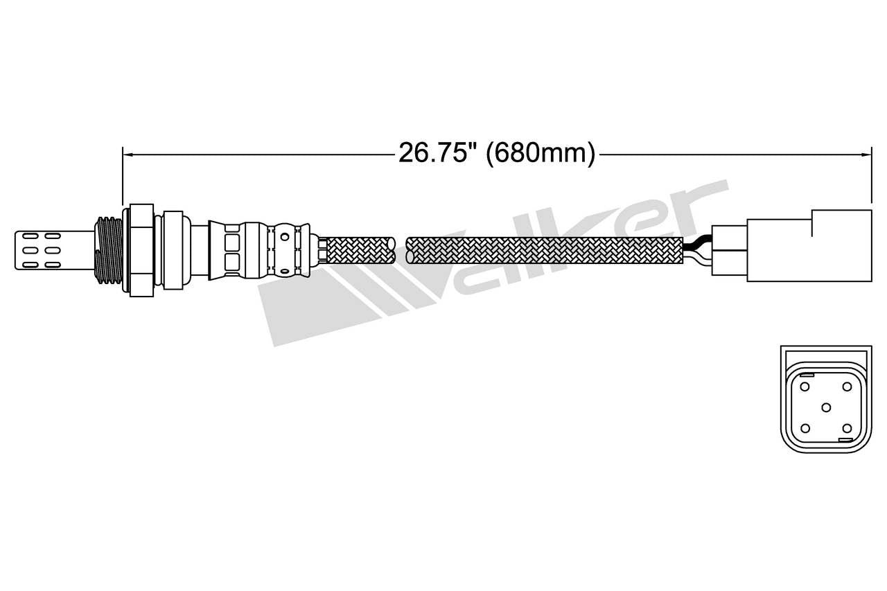 Walker Products Walker Products 250-24016 Oxygen Sensor 4-W Direct Fit 250-24016