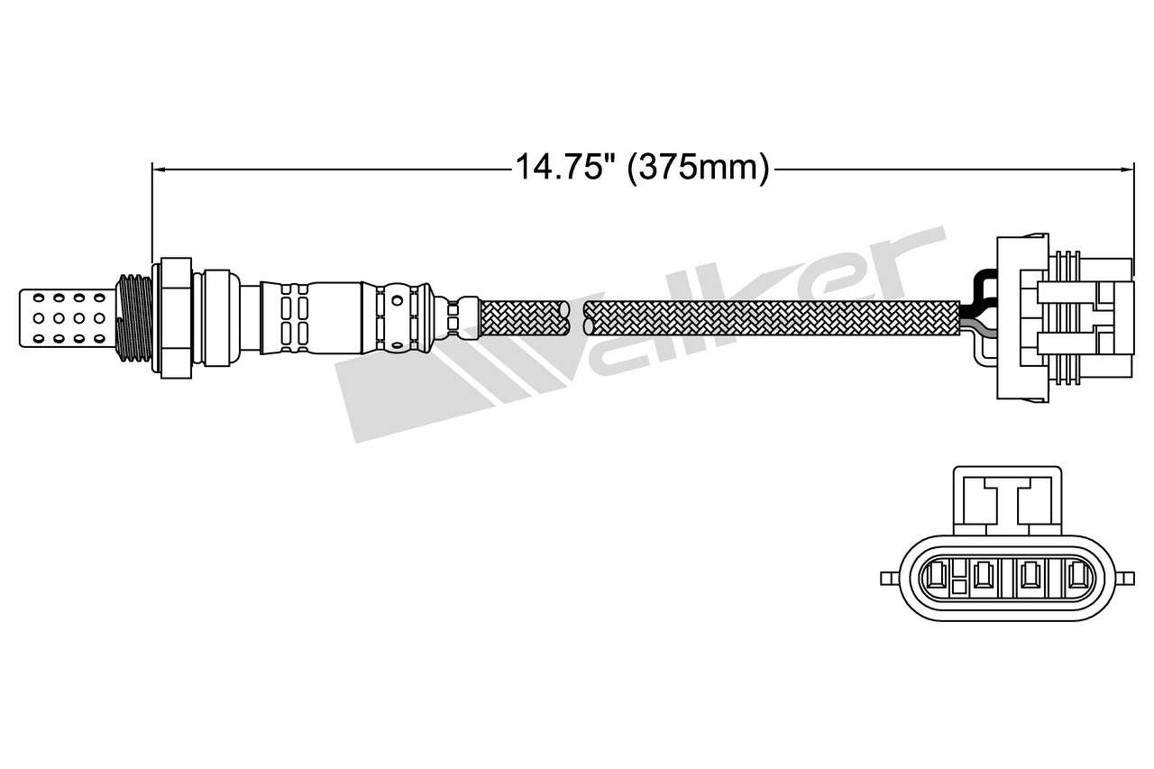 Walker Products Walker Products 250-24019 Oxygen Sensor 4-W Direct Fit 250-24019