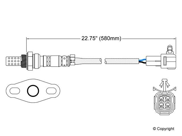 Walker Products Walker Products 250-24055 Oxygen Sensor 4-W Direct Fit W/Flange 250-24055