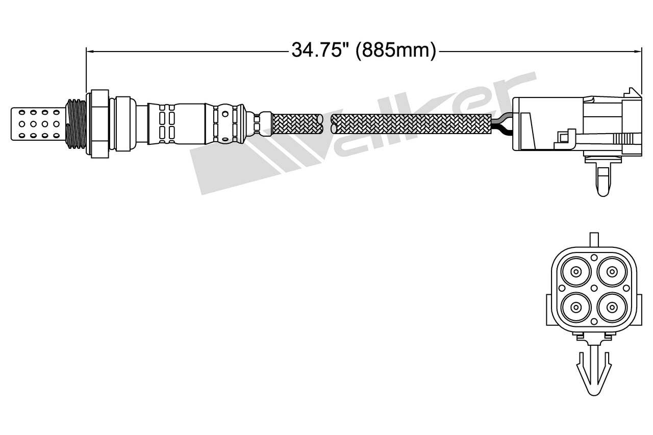 Walker Products Walker Products 250-24104 Oxygen Sensor 4-W Direct Fit 250-24104