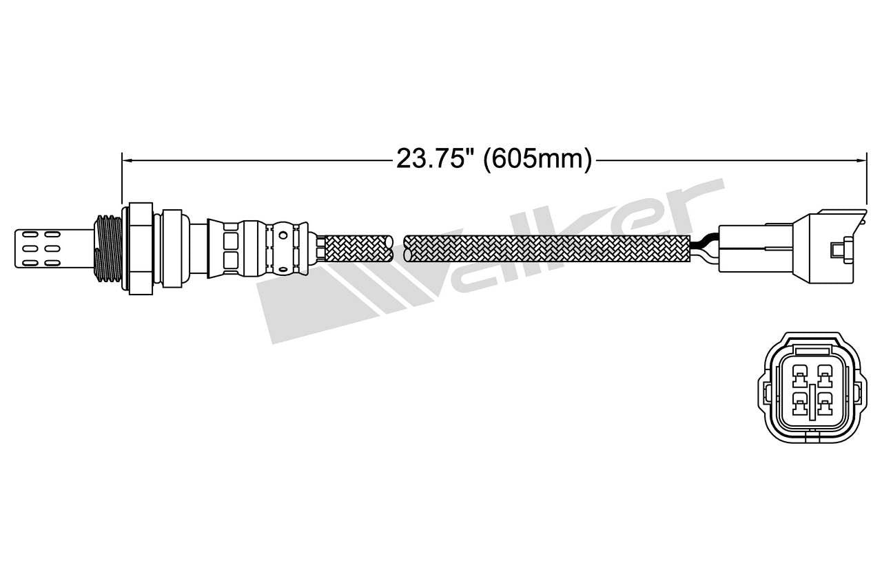 Walker Products Walker Products 250-24407 Oxygen Sensor 4-W Direct Fit 250-24407