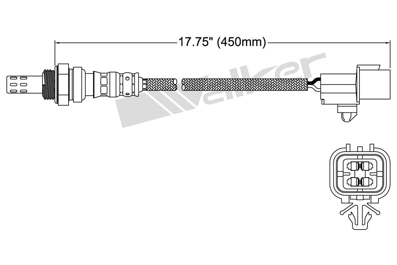 Walker Products Walker Products 250-24422 Oxygen Sensor 4-W Direct Fit 250-24422