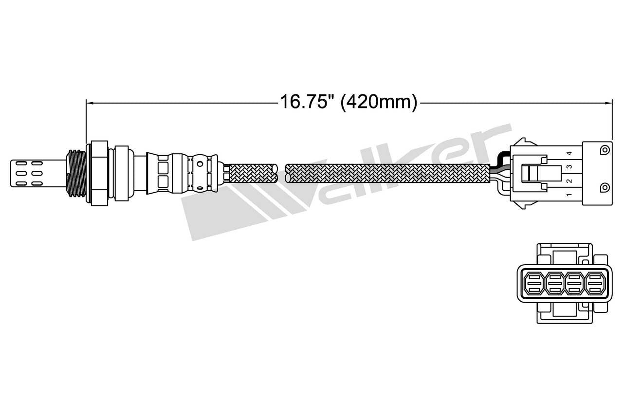 Walker Products Walker Products 250-24497 Oxygen Sensor 4-W Direct Fit 250-24497