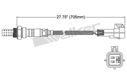 Walker Products Walker Products 250-24618 Oxygen Sensor 4-W Direct Fit 250-24618