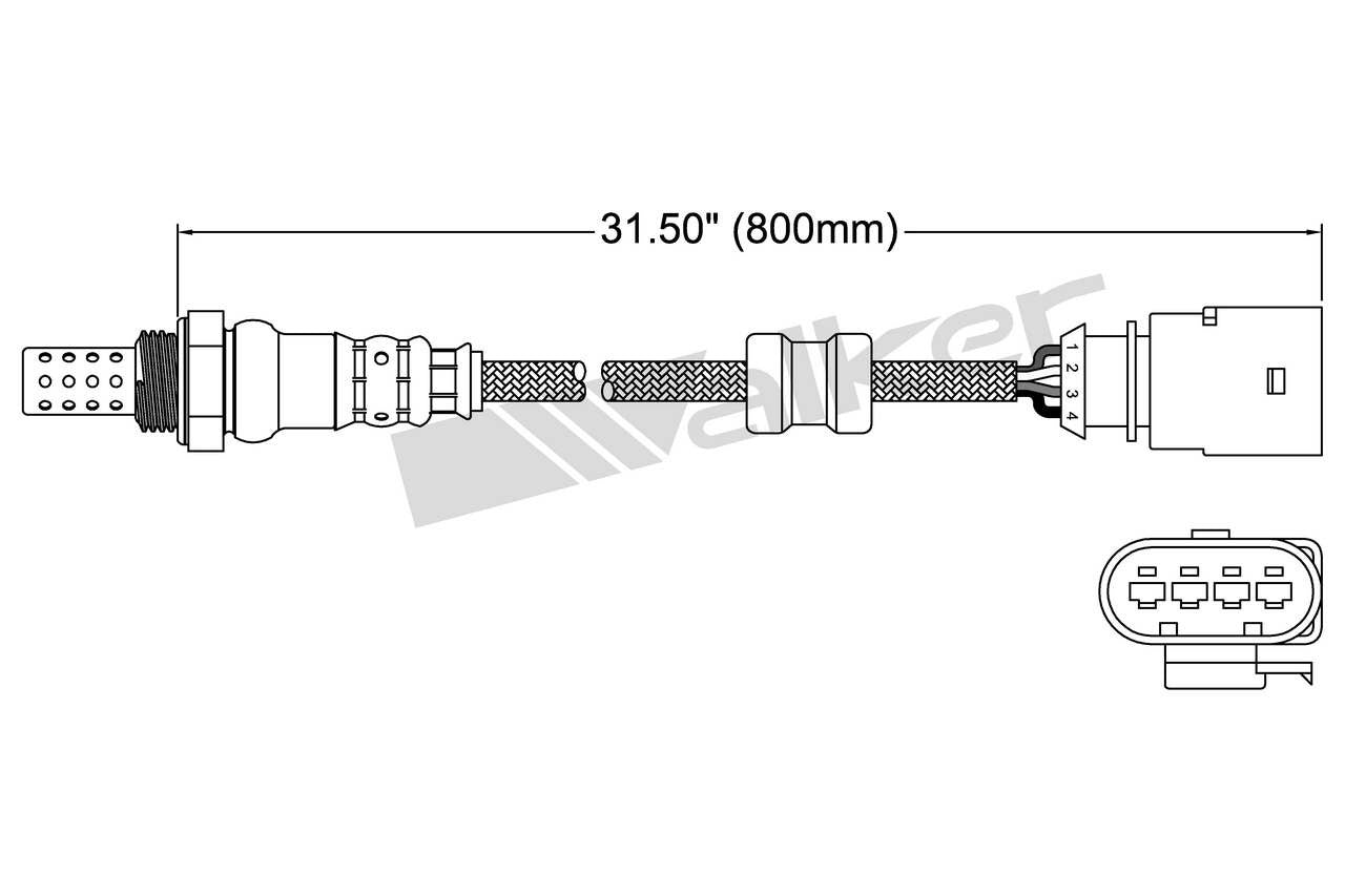 Walker Products Walker Products 250-24672 Oxygen Sensor 4-W Direct Fit 250-24672