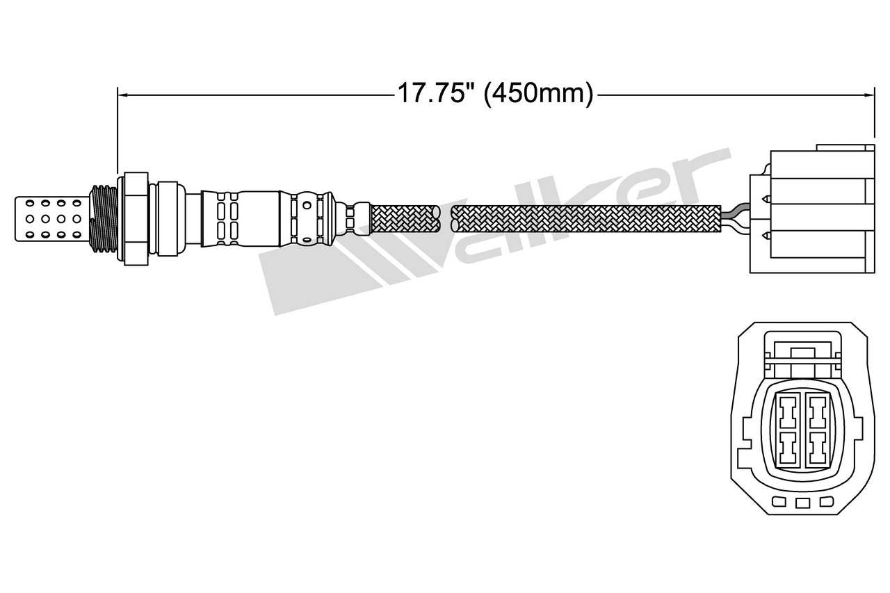 Walker Products Walker Products 250-24725 Oxygen Sensor 4-W Direct Fit 250-24725