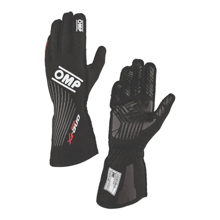 OMP RACING, INC. ONE EVO FX GLOVES my2026 FIA 8856-2018 BLACK SZ. Safety Equipment Safety Clothing main image