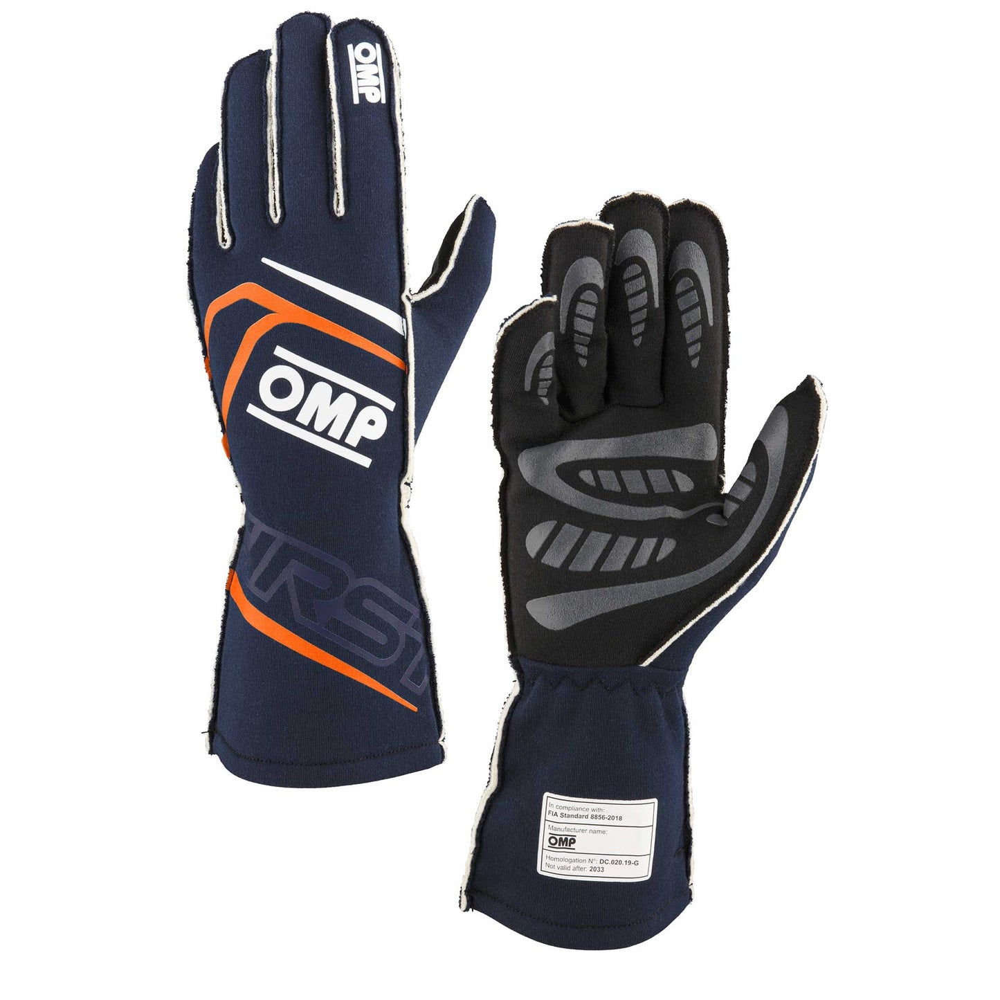 OMP RACING, INC. FIRST GLOVES FIA 8856-20 18 MY2025 NAVY BLUE / FL Safety Equipment Safety Clothing main image