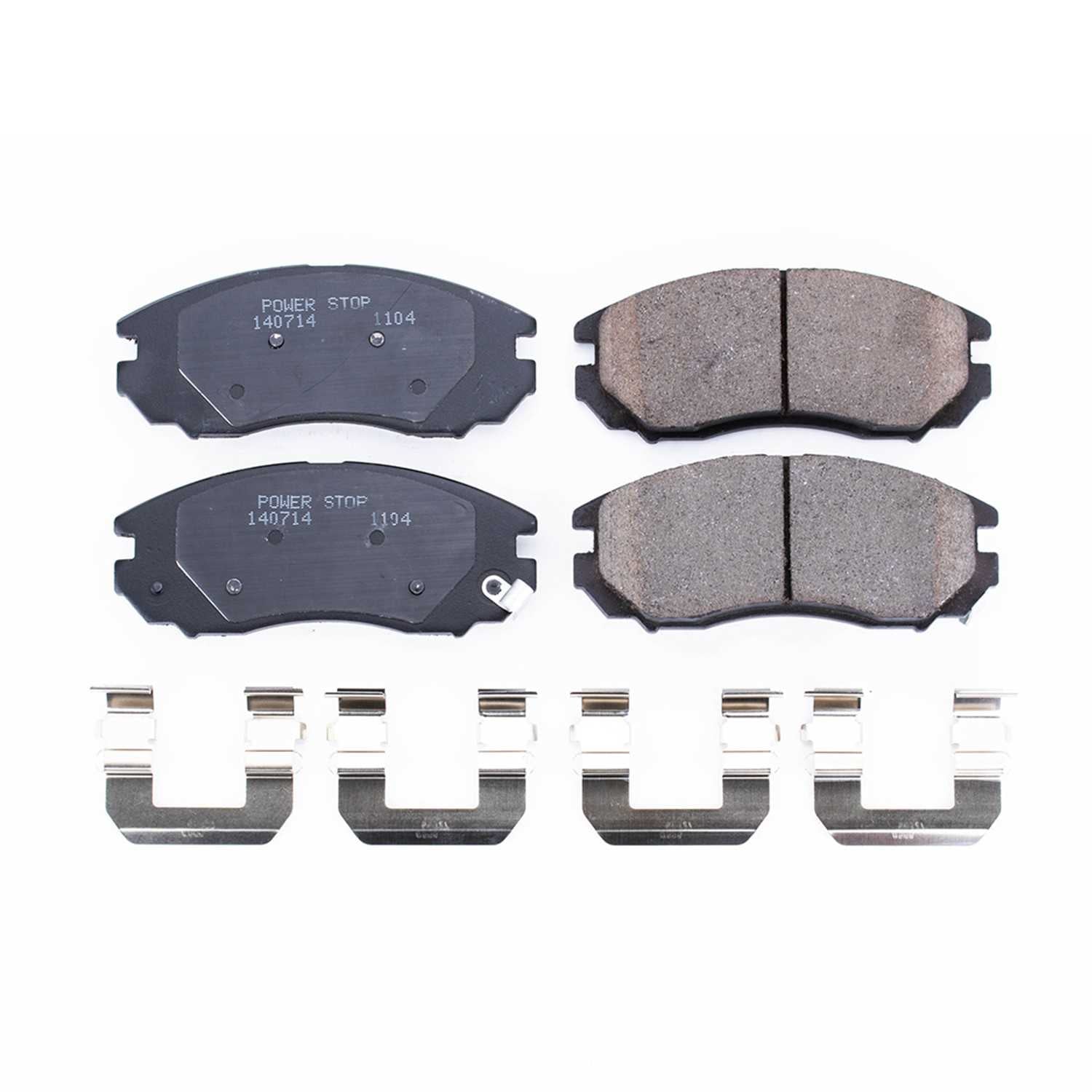 Power Stop 04-08 Hyundai Tiburon Front Z17 Evolution Ceramic Brake Pads w/Hardware 17-1104