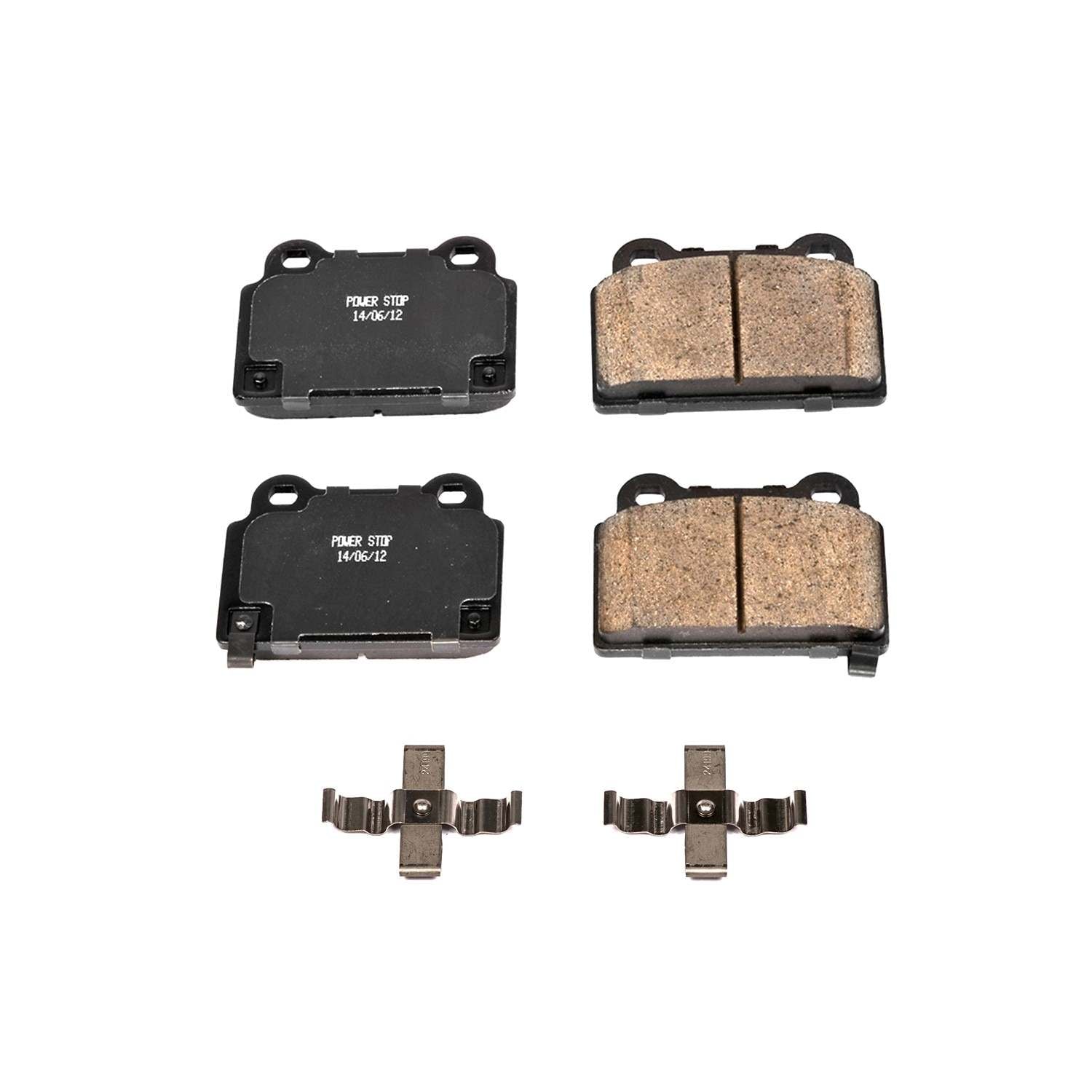 Power Stop 08-15 Mitsubishi Lancer Rear Z17 Evolution Ceramic Brake Pads w/Hardware 17-1368