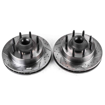 PowerStop Power Stop 03-05 Ford Excursion Front Evolution Drilled & Slotted Rotors - Pair AR8181XPR